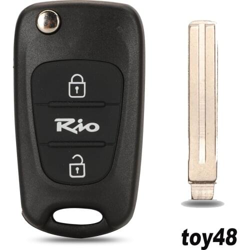 Jingyuqin Remote Car Folding Key Case Cover Shell Fob for Kia Rio 3 Picanto Ceed Cerato Sportage K2 K3 K5 Soul 3Buttons