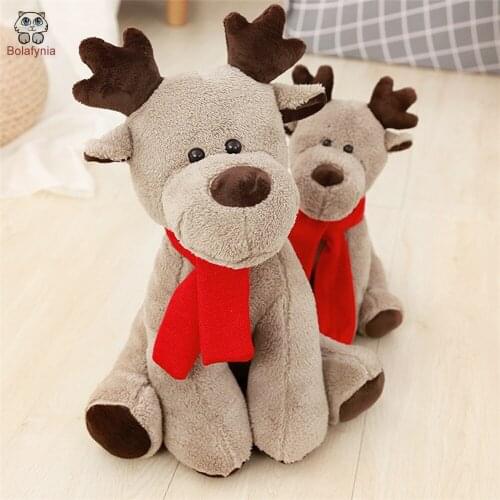 BOLAFYNIA Children Plush Toy Christmas moose doll Baby Kids Stuffed Toy for Christmas Birthday Gift moose doll