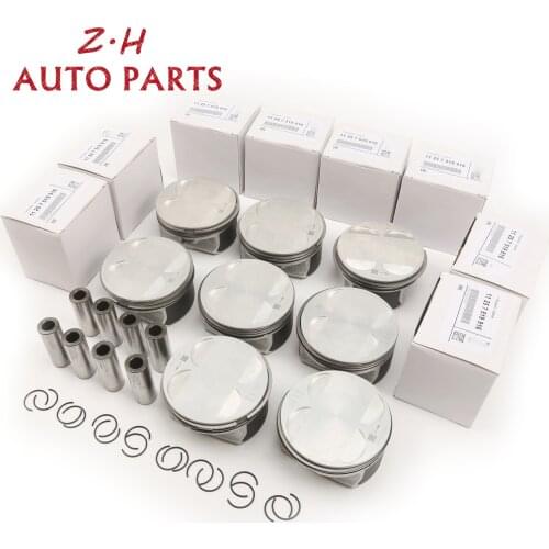For BMW E60 550i E63 E64 650i E66 750Li E53 4.8is X5 4.8i 11257543324 4.8L V8 8Pcs Engine Pistons & Rings 92MM 21MM 11257544952