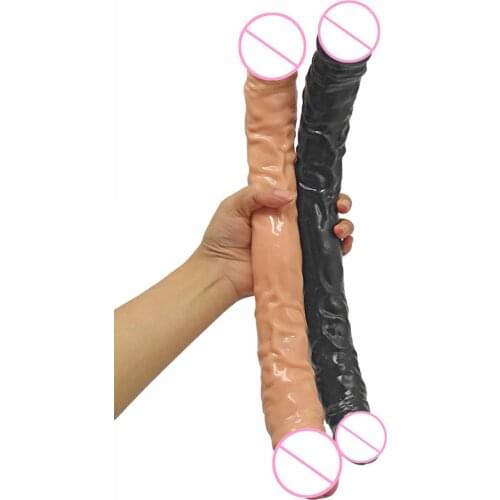 Super Soft Long 30cm Dildo 40cm Double Headed Penis Female Masturbation AV Stick Anal Ass Vaginal Vibrator Lesbian Adult Sextoy