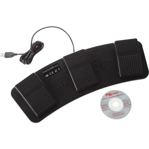 FS3-P USB Triple Foot Switch Pedal Control Keyboard Mouse PC Game Plastic