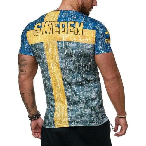 Summer Switzerland Flag Jerseys Men Shirts Swedish Letter 3d Printing Men 'S T -Shirt Breathable Streetwear Casual Clothing