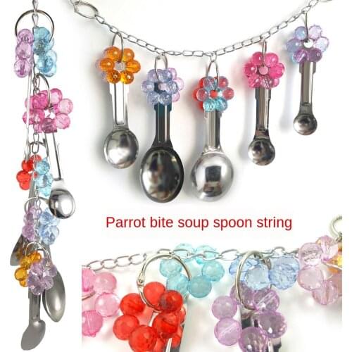 Parrot Bite Toys A Parrot Toy Toy Bird Metal Spoon String Toy