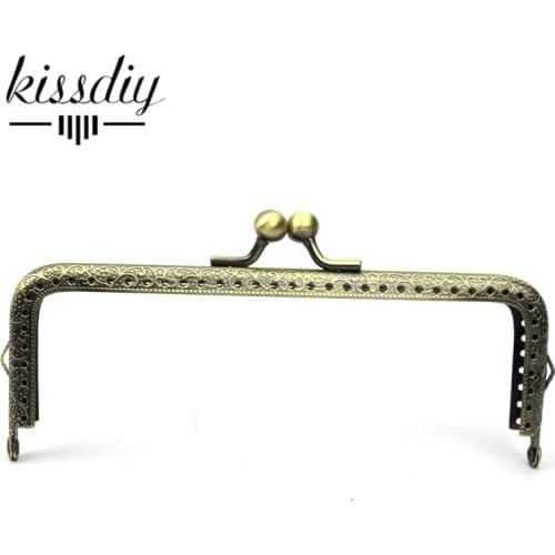 KISSDIY 10PCS 15CM Square Purse Metal Frame Antique Bronze Kiss Clasp Bag Hardware DIY Accessory