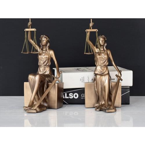 Creative Imitation Bronze Statue Goddess Justice Bookcase Office Presents Gifts For Lawyers Goddess Justice Decoration Crafts
