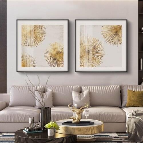 Minimalist Abstract Golden Landscape Canvas Painting Wall Art Nordic Posters and Prints Wall Pictures for Living Room Decoration