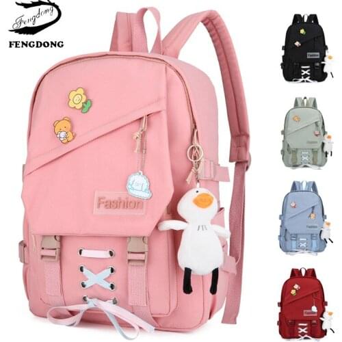 Fashion Women Backpack Kawaii School Bags For Teenager Girls 2021 Waterproof Nylon Travel Bagpack Cute Schoolbags Laptop Backbag