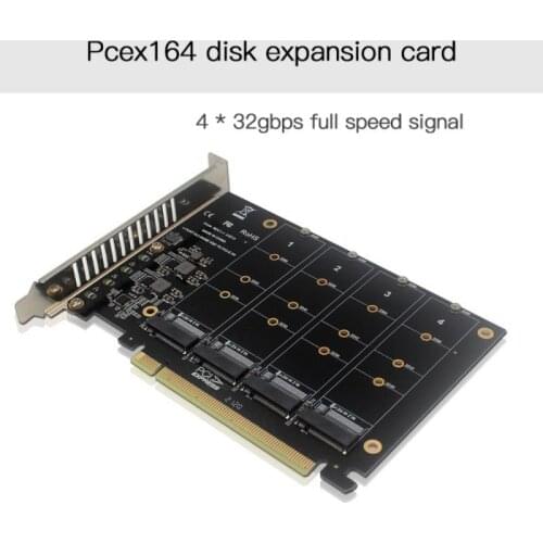 PCI-E Signal Split Array Card PH44 NVME 4 Disk Array Card Supports SSD/M.2 PCI-E Device Of M.2 NVME Protocol Of Hard Disk 4-disk