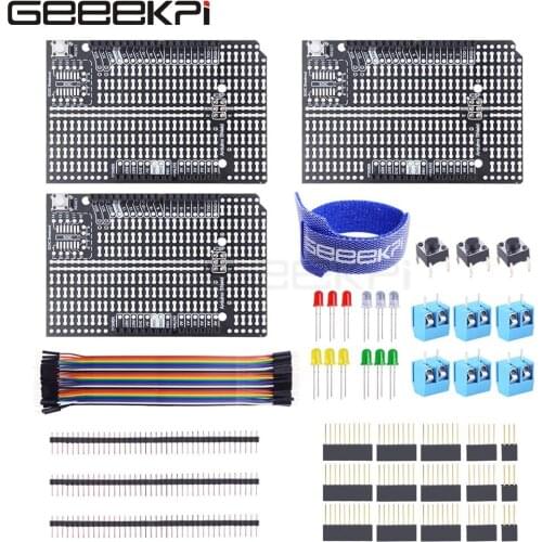 GeeekPi 1 / 2 / 3 pcs Black Prototype Shield Expansion Board For Arduino