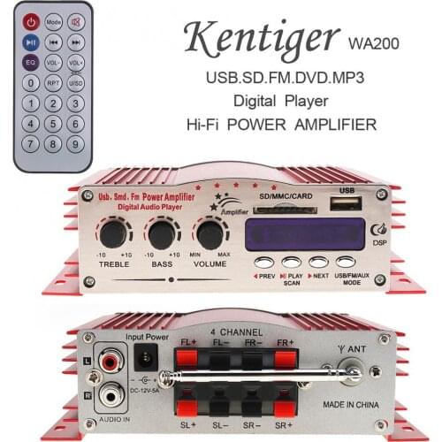 Sale 12V Hi-Fi Car Stereo Amplifier Digital Player Support USB / SD / FM / MMC / DVD / MP3 Input