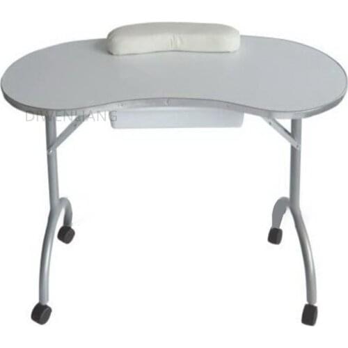 Folding Portable Used Manicure Table Desk Nail Tables Artist Hand Nail Manicure Nail Table Station With Wheels Salon Furniture