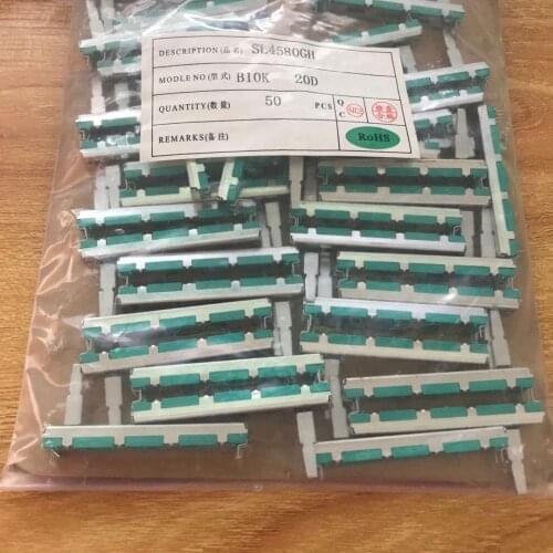 50pcs SL4580GH Mixer B10K B103 Straight Slide Potentiometer Fader Total Length 60mm Travel 45mm / Stereo Fader B103X2