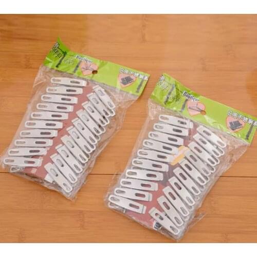 10Pcs Multifunction Stainless Steel Windproof Clothes Drying Hanger Clothespins Socks Clips Photo Clips Home Bathroom Gadgets