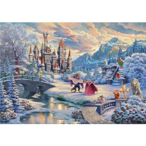 Winter scenery Counted Cross Stitch Kits DIY Handmade Needlework for Embroidery 14CT Canvas Unprinted Cross Stitch Sets Decor