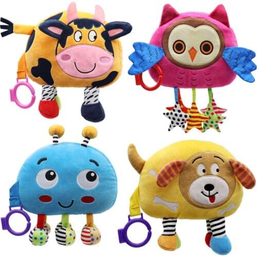 0-12 Month Baby Teether Cloth Book Toys BB Ring Paper Cute Animal Toddlers Interactive Enlightening Learning Education Xmas Gift
