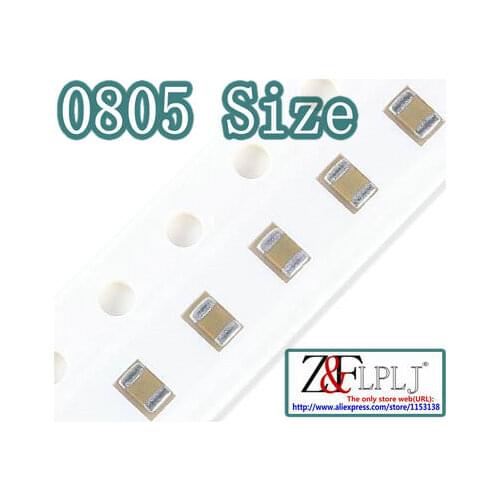 0805 SMD capacitor 100V :1nF(102) 1000pF 100V / 10NF(103)100V / 100nF(104) 100V/ 220NF(224) 100V chip capacitors 1000PCS/LOT