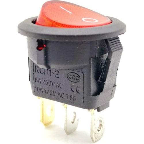 1pcs 12V with LED light 20A 12V power switch car button light on / off 3-pin circular rocker switch steamer / Industrial