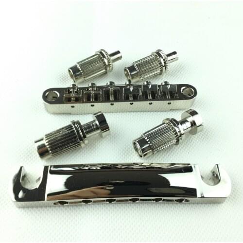 1 Set Chrome Silver Tune-O-Matic LP SG Electric Guitar Bridge And Tailpiece MADE IN KOREA