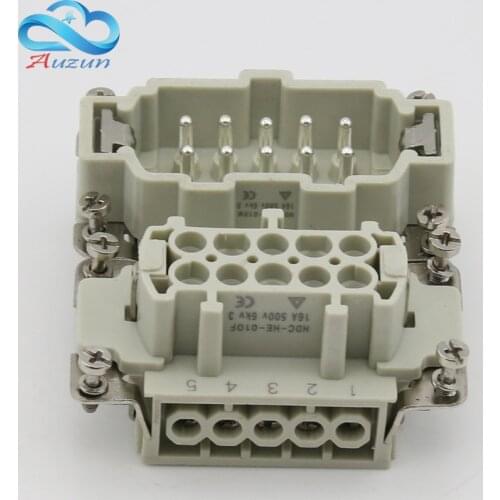 10 core Heavy duty connector HDC-HE-010 The male connector and the female connector 16A500V Aviation plug core
