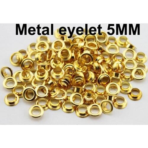 300PCS 5MM GOLD METAL EYELETS button sewing clothes accessory buttons handbag shose eyelet ME-016C