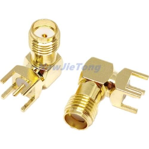 2/5/10pcs SMA Female Thru Hole Plug Right Angle 90 DEGREE ( SMA-KWE ) PCB Mount connector RF adapter
