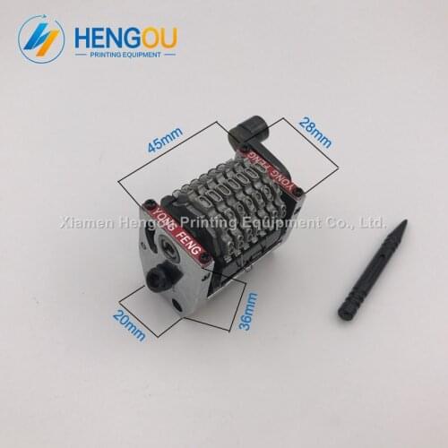 3 Pieces GTO 18.9" 7 digits numbering machine Horizontal jump mode 1098765... backward Hengoucn machine gto spare parts
