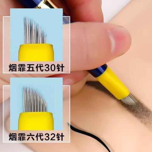 50pcs 32pins fog needle Zero Crusted Manual Tattoo Needles For Permanent Makeup needle manual tattoo Microblading Pen