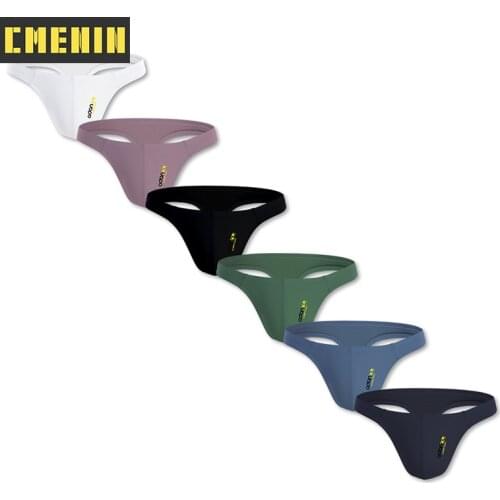 6Pcs/lot Cotton Breathable Sexy Gay Underwear Men Thong Men Jockstrap Man thong G String Men Penis Pouch Gay Underwear Top AD313