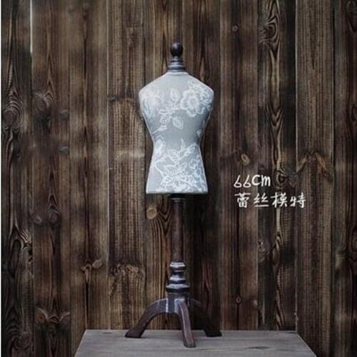 66cm lace Sequins Gown Female body mannequin Earring Necklace Stand Display weeding cloth Holder base wood storage rack 1pc D213
