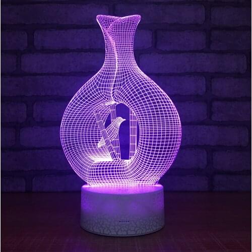 7 Colors Bottle Shape 3d led Night Light Liveing Room Bedroom Decoration Lighting Touch Remote Control Lampara Lampe