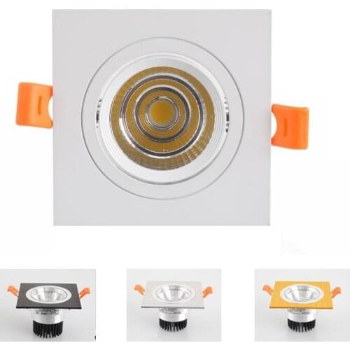 Dimmable Square 10w 15w 25w 35w Cob Dimmable Fixture Ceiling Down Lamp Lights Warm Natural Cold White AC110V 220V +Led Driver