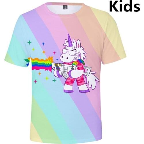 3 To 13 Years Kids t shirt Rainbow Unicorn 3D full Print t-shirt Boys Girls Short Sleeve Kawaii tshirt T-shirt Children Clothes