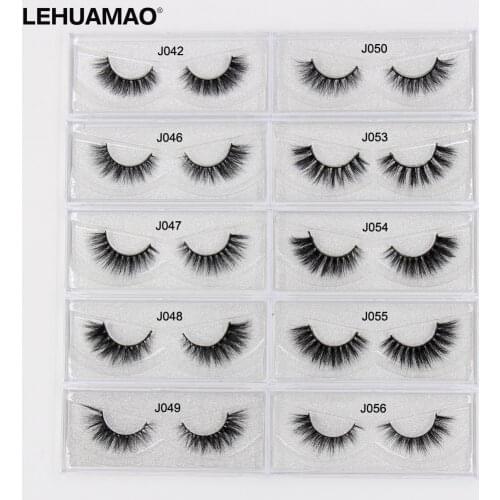 LEHUAMAO Mink Eyelashes Long Lasting 3D mink lashes Cross thick extension Mink False Lashes High Volume Dramatic eye lashes New