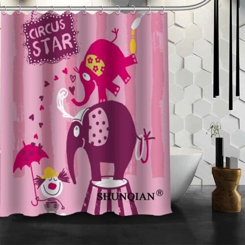 Best Nice Custom Elephant And Flower Shower Curtain Bath Curtain Polyester Fabric Bathroom Curtain MORE SIZE A6.1-53