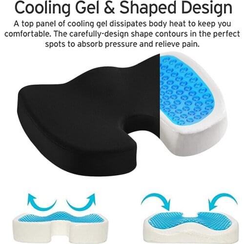Massage Chair Cushion Pad Car U-Shape Seat gel Cushion Travel Breathable Seat Cushion Coccyx Orthopedic Memory Foam U Seat