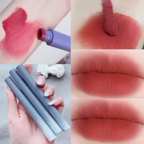 Matte Lip Gloss 6 Colors Velvet Nude Waterproof Lasting Non Sticky Red Sexy Lips Tint Liquid Lipstick Lips Makeup Cosmetic
