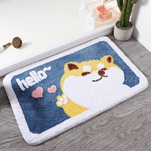 Floor Mat Home Entrance Mat Bathroom Absorbent Toilet Entrance Non-Slip Mat Entrance Foot Mat House Door Entrance Decoration Mat