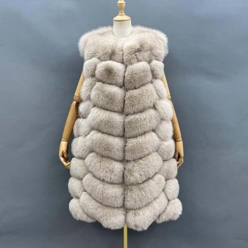 Natural Women Authentic Fox Jacket Eight Section Bread Fox Vest Winter Long Warm Women Vest