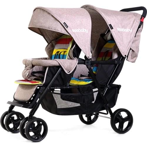 2019 New purle color baby stroller comfortable simple twins baby carriage
