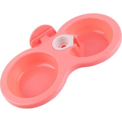 Dog Portable Pet Feeder Anti Bite Detachable Hanging Double Bowls Puppy Food Auto Water Dispenser Pets Dish Supplies