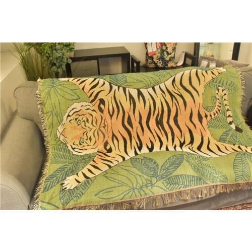 Nordic Tiger Throw Blanket Soft Tapestry Living Room Decor Multifunction Animal Sofa Covers Dust Cover