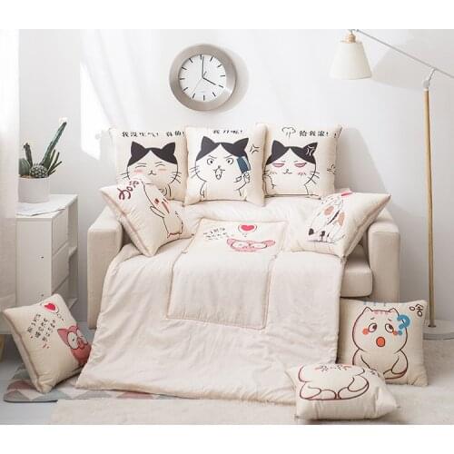 Northern EuropeanStyle Pillow Blanket Twopurpose Sofa Car Cushion for Office Lunch Break Air Conditioner Blanket Home Decoration