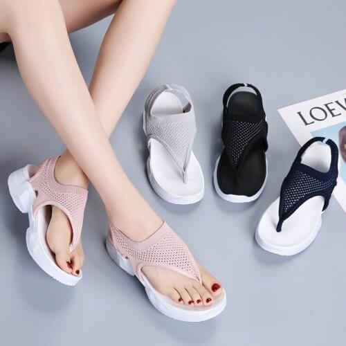 Youth Trend New Summer Ladies Comfortable Ankle Hollow Round Toe Sandals Soft Sole Pink Gray Black Blue Sandals Large Size 36-43