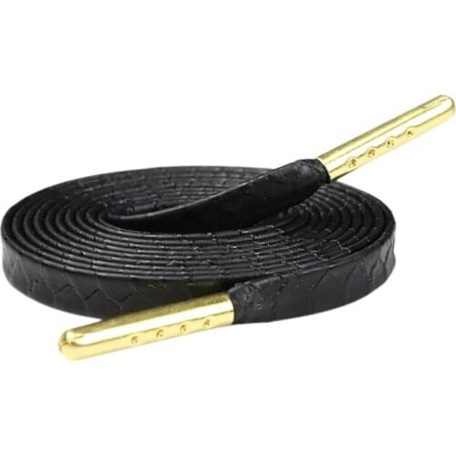7MM Top Shoe Accessories Black Solid Color Flat Shoelaces Business Boots Canvas Shoes For Office People Strong Cordon