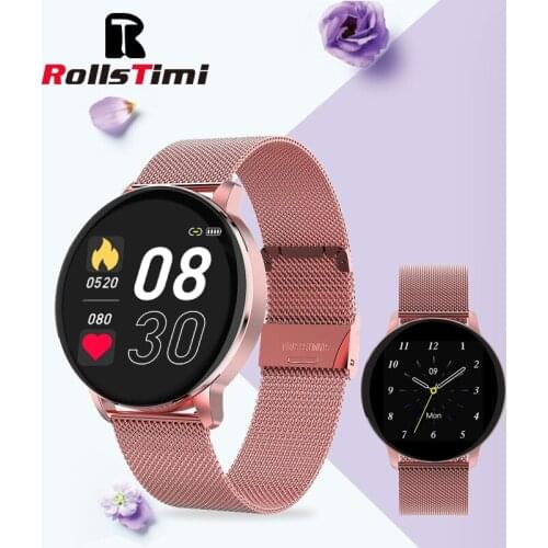 Rollstim Women Smart Watch Real-time Bluetooth call Weather Activity Tracker Heart Rate Monitor Sports Ladies Smart Watch Men