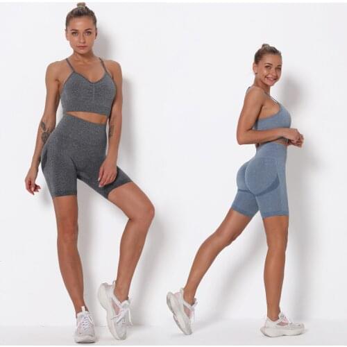 INFILAR Seamles Sport Yoga Set Women 2 Piece Crop Top T-shirt Bra Legging Sportsuit Workout Outfit Fitness Wear Yoga Gym Sets