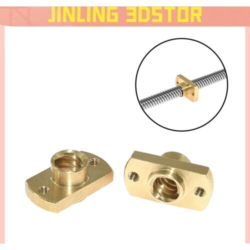 T8 lead screw nut Pitch 2mm Lead 8mm Brass T8 x 8mm Flange Lead Screw Nut for CNC Parts Ender 3 CR-10 3D Printer Accessories
