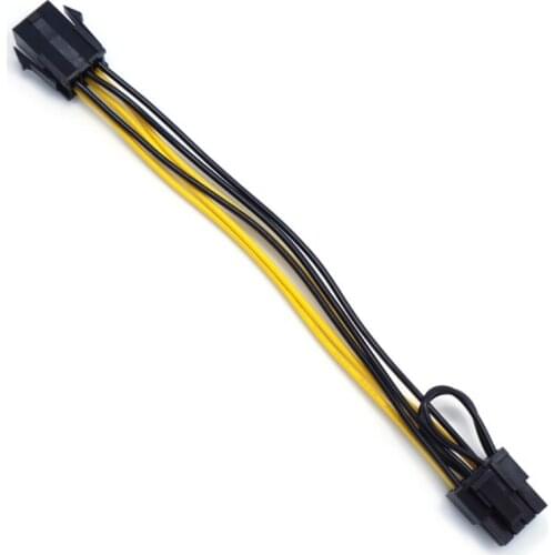 6 Pin Male to 8 Pin (6+2) Male Express Power Extension Cable GPU Power Cable G88D
