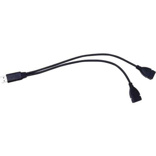 USB 2.0 Type A 1 Male To 2 Female Y-Splitter Data Sync Charging Extension Cable