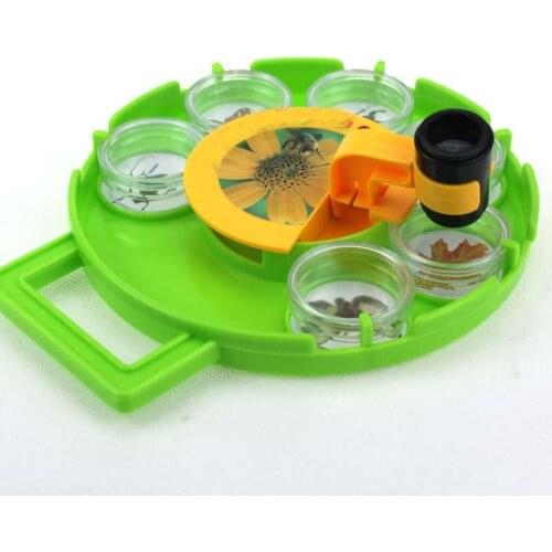 Rotating Insect Collecting Box Viewer Magnifying Lens Children Science Toy Biological Education Exploring Ability Developing